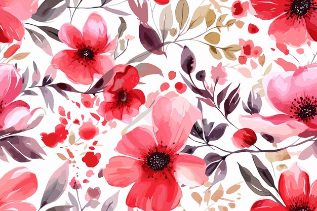 Vector free vector colourful floral background with leaves