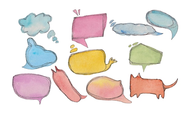 Free vector colourful speech bubbles with different expressions