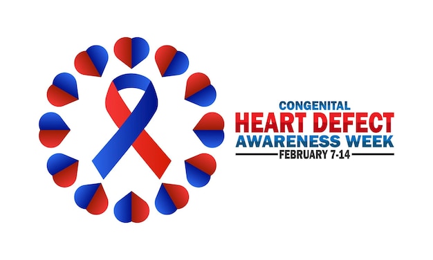 벡터 자유 터 선천성 심장 결함 인식을 위한 주 2 월 7 월 14 건강 개념
