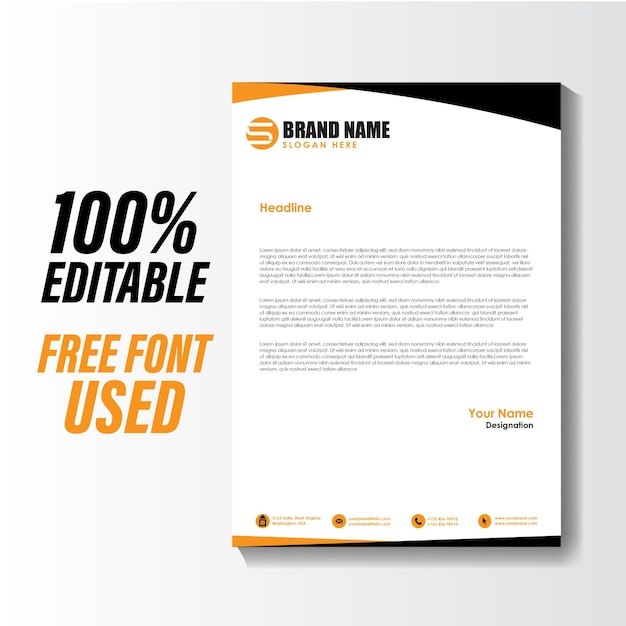 Free vector corporate identity template business letterhead