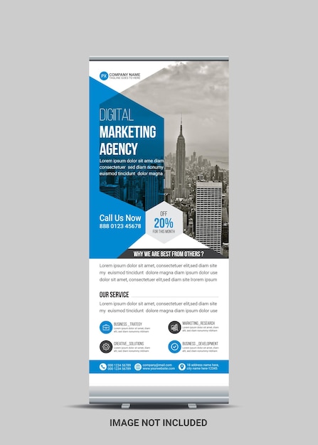 Free vector corporate roll up stand banner template design