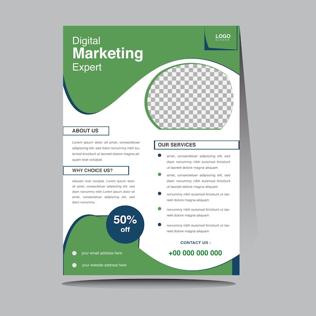 Free vector corporate vertical business flyer design template