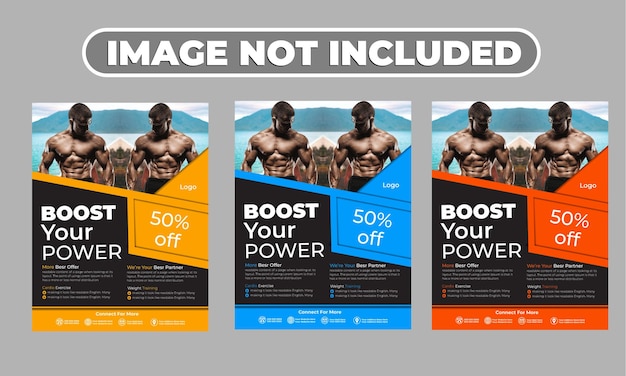 Vector free vector creative fitness retractable signage for gym flyer design