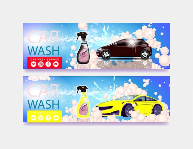 Vector free vector creative illustrated car banners