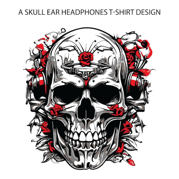 Vector free vector creative skull tshirt design vl3