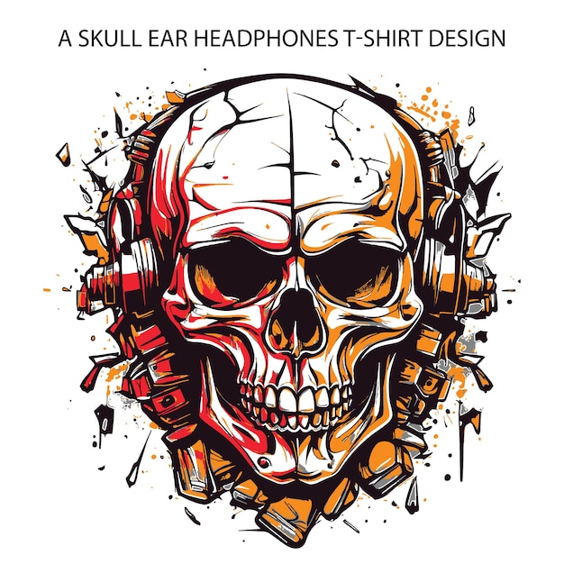 Вектор Бесплатный вектор творческого дизайна футболки с черепом vl6