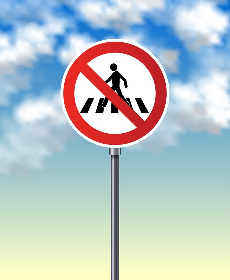 Vector free vector do not cross the road flat sign design