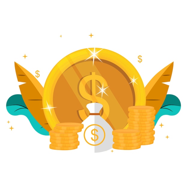 Vector free vector currency concept illustration with a big dollar symbol