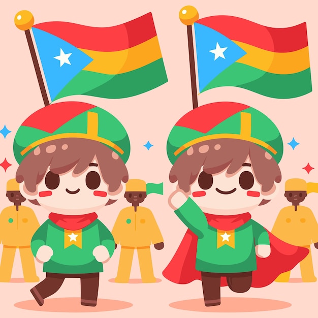 Free vector cute BOY Burkina Faso Popular Uprising Day cartoon flat isolated