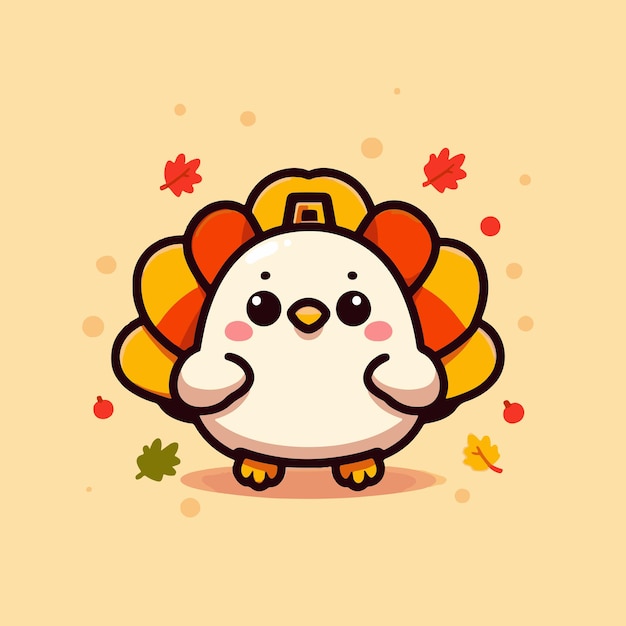 Free vector cute cartoon thanksgiving icon illustrations