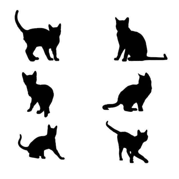 Free Vector cute Cat silhouette download