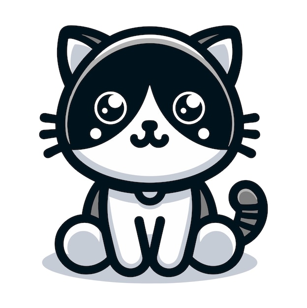 Free vector cute cat sitting cartoon vector icon illustration