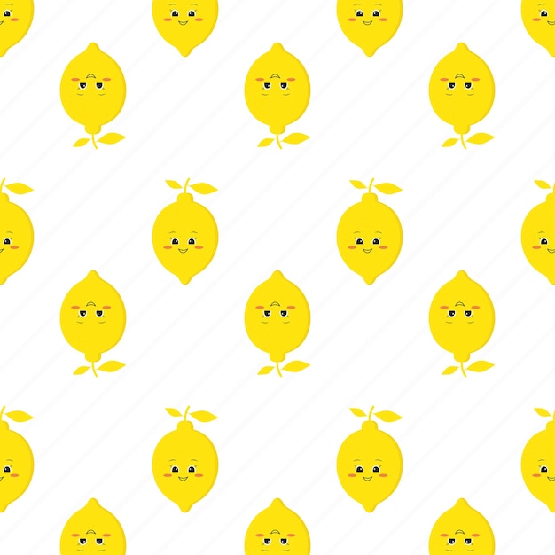 Free vector cute colorful lemon seamless pattern design