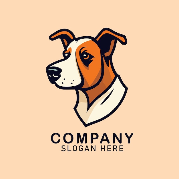 無料のベクトルかわいい犬のロゴのテンプレート