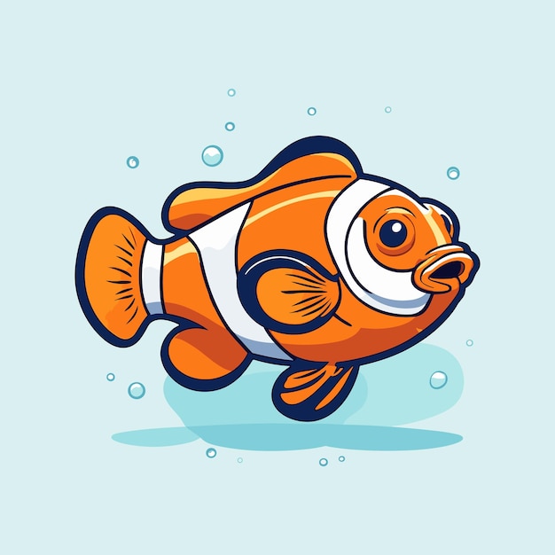 Vector free vector cute fish swimming cartoon vector icon illustration