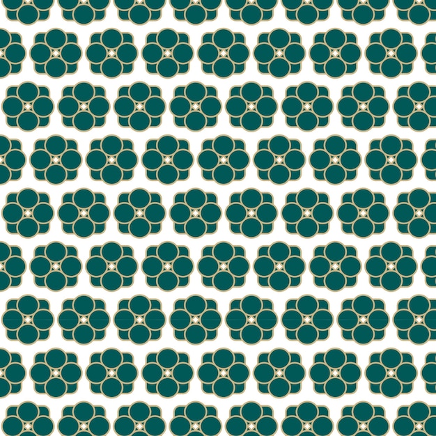 Vector free vector cute green floral pattern on a white background