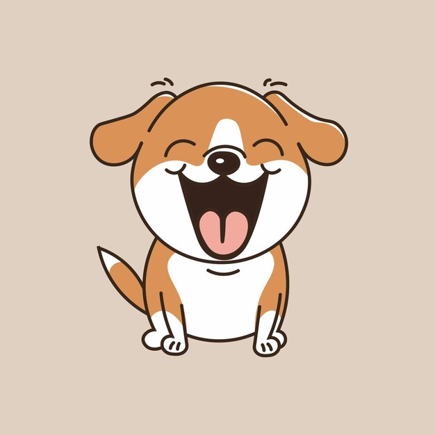 Vector free vector of a cute and happy dog