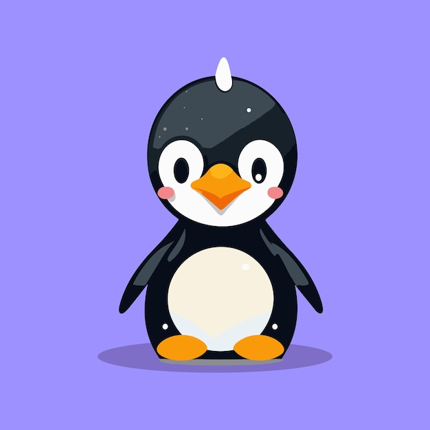 Free vector cute penguin standing cartoon vector icon illustration