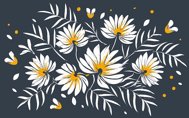 free vector decorative floral design floral Vector illustration