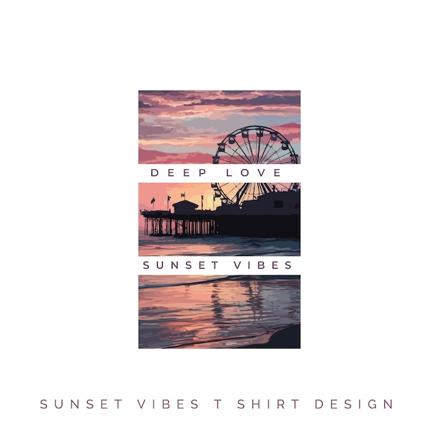 Free Vector Deep love with summer vibes t shirt print design