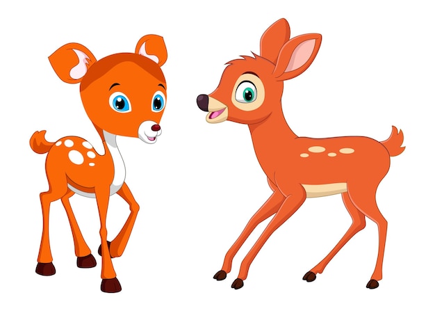 free vector deer couple illustrations