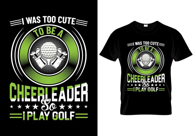 Бесплатный вектор подробный шаблон винтаж и уникальный дизайн футболки для гольфа