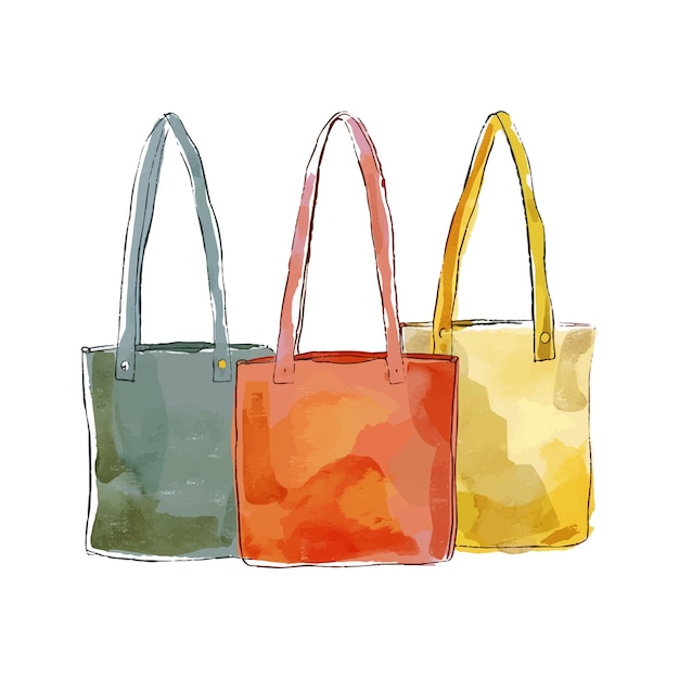 ベクトル 女性のハンドバッグの無料のベクトル異なる色のセット