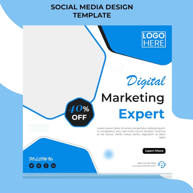 Free vector digital marketing agency post Design