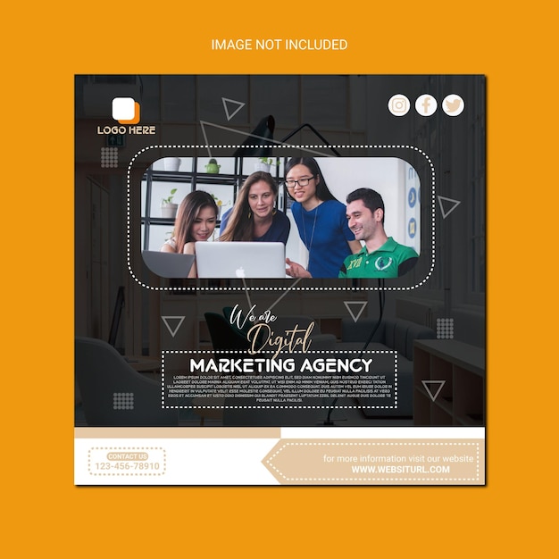 free vector digital marketing agency social media post template