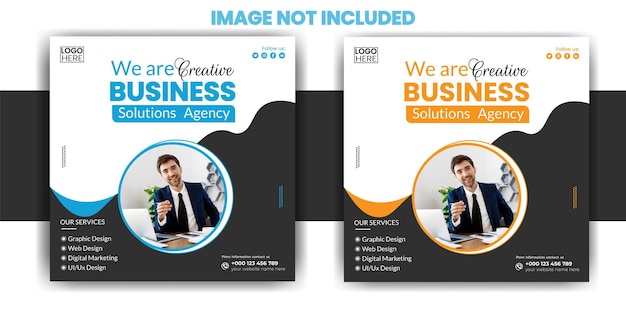 Free vector digital marketing social media post and corporate web banner template