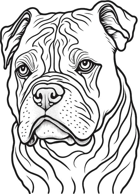 Vector free vector dog outline animal concept isolated vector bulldog