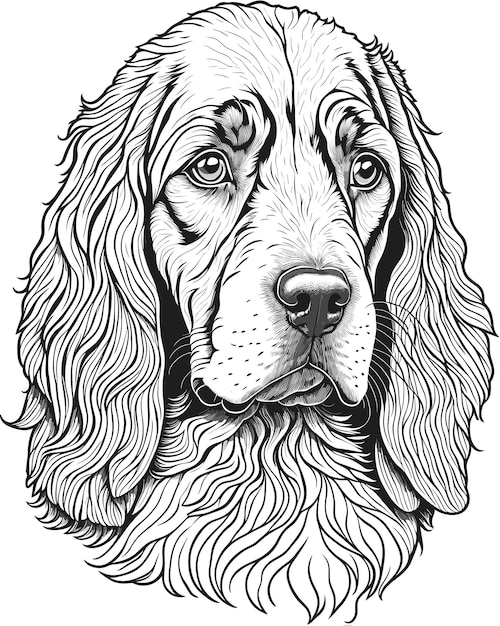 Free vector dog outline animal concept isolated vector Cocker Spaniel