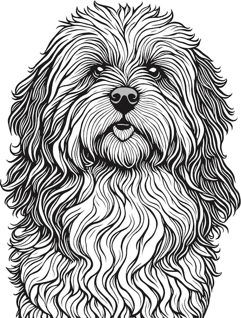 Free vector dog outline animal concept isolated vector Havanese