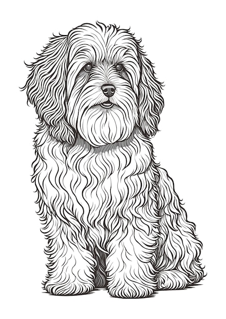 Vector free vector dog outline animal concept isolated vector havanese