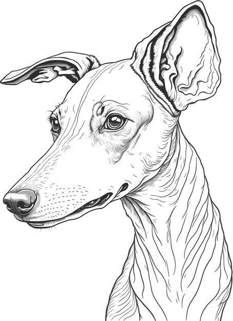 Vector free vector dog outline animal concept isolated vector whippet