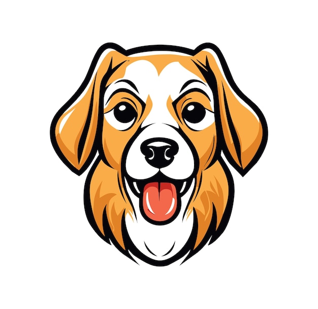 Free vector dog simple mascot logo design illustration