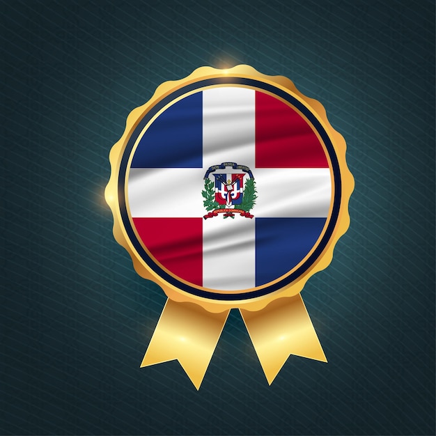 Vector free vector dominican republic flag badge