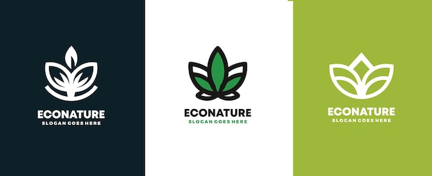 Free vector eco green nature logo design template