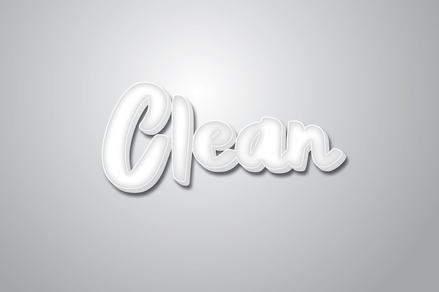 Free vector editable Clean text effect 3d text effect