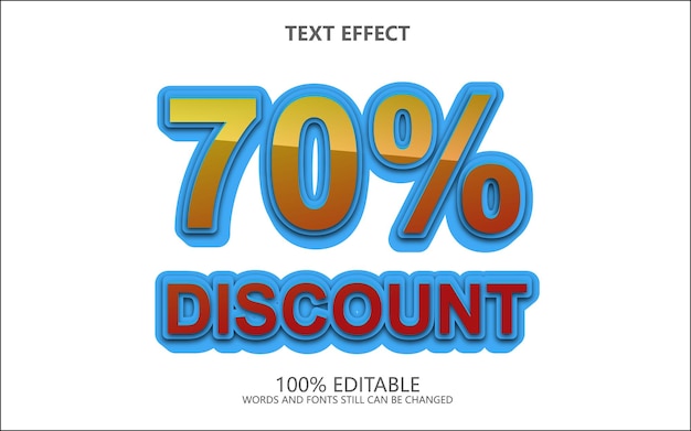 Free vector editable discount promotion text effect 3d text effect