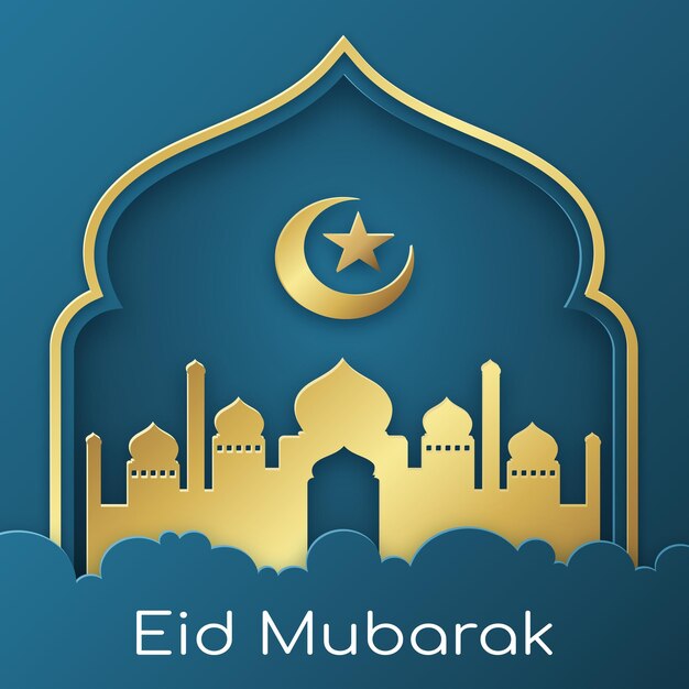 Free vector eid mubarak celebration design