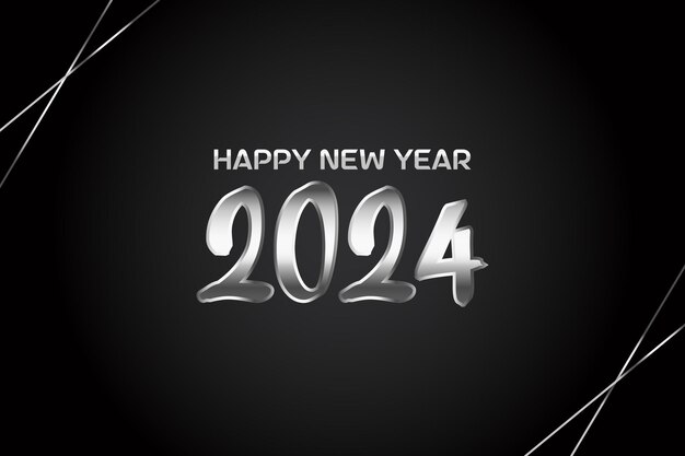 Free vector elegant 2024 new year event dark background vector design