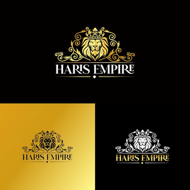 Free vector elegant logo with lions design