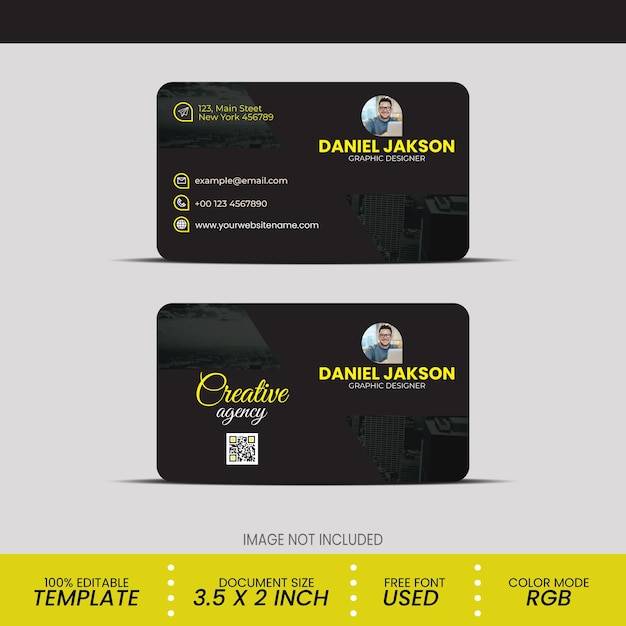 Free vector elegant minimal black business card template