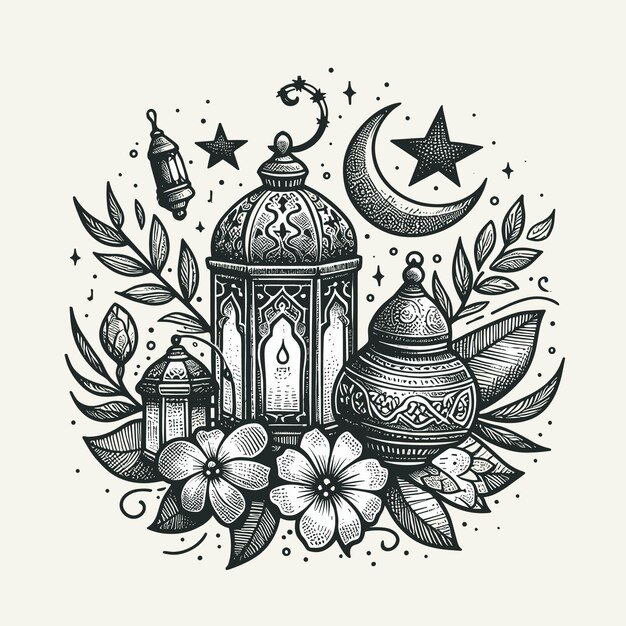 Vettore vettore gratuito elegante ramadan kareem carta del festival decorativo