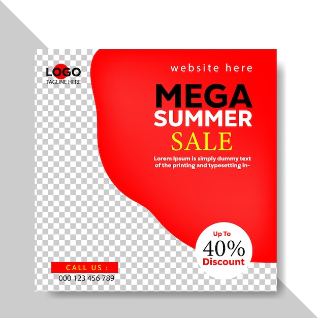 Free vector end of season summer sale facebook post collection