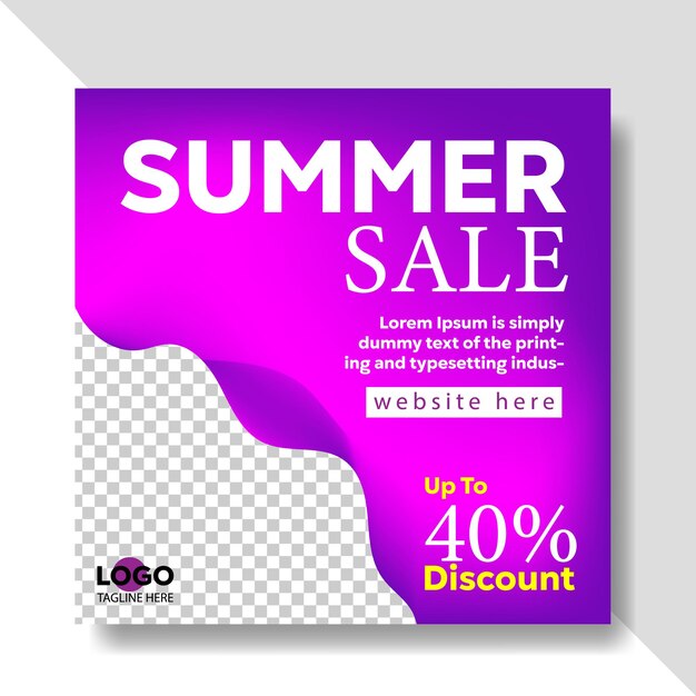 Free vector end of season summer sale facebook post collection