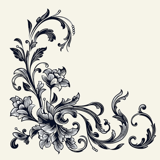 Free vector engraving hand drawn floral background