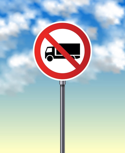 Vector free vector do not enter truck falt sign sign