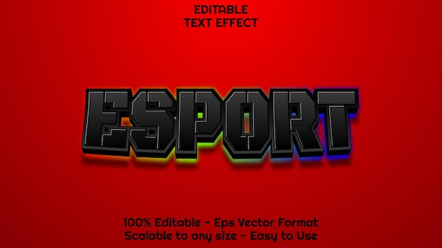 Free vector esport text effect editable gamer and stream text style